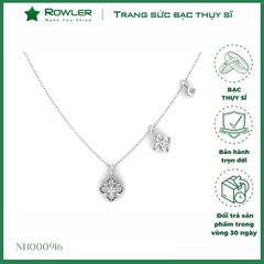 Dây cổ bạc Thụy Sỹ hoa Liliac đính đá Moissanite ROWLER NH000916