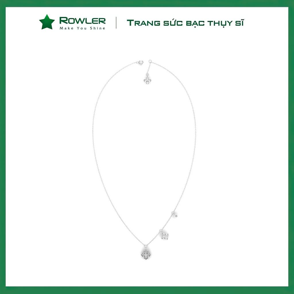 Dây cổ bạc Thụy Sỹ hoa Liliac đính đá Moissanite ROWLER NH000916