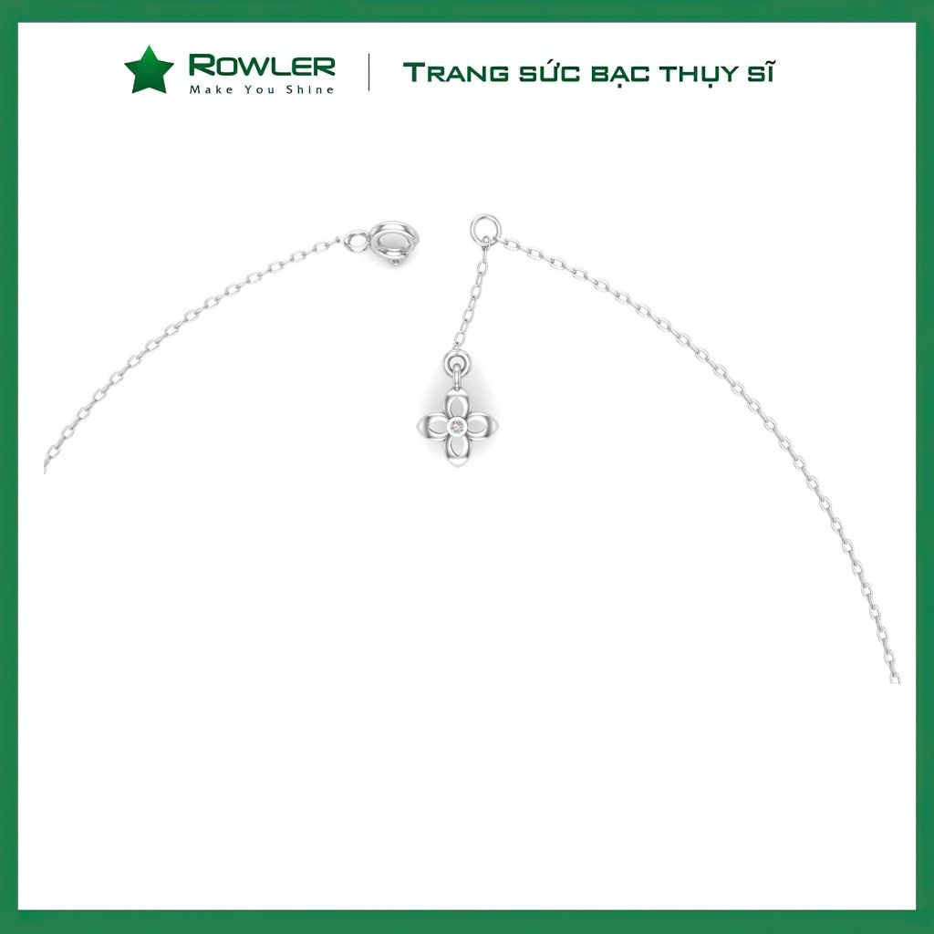 Dây cổ bạc Thụy Sỹ hoa Liliac đính đá Moissanite ROWLER NH000916