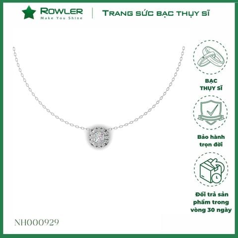 Dây cổ bạc Thụy Sĩ đính đá Moissanite vuông 7.0ly cushion cut ROWLER NH000929