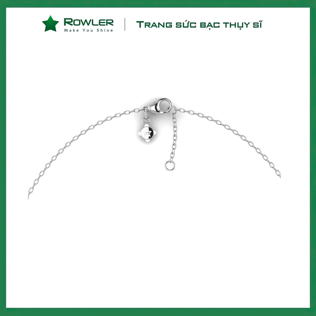 Dây cổ bạc Thụy Sĩ đính đá Moissanite vuông 7.0ly cushion cut ROWLER NH000929