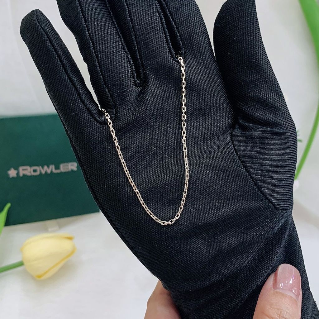 Dây chuyền nữ bạc 925 mắc xích chữ nhật size vừa ROWLER NH000258