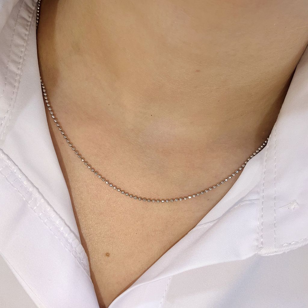 Dây chuyền nữ bạc 925 bi khắc nhỏ ROWLER NH000445