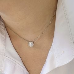 Dây cổ bạc vòng tròn đính đá Moissanite ROWLER NH000839