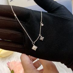 Dây cổ bạc Thụy Sỹ hoa Liliac đính đá Moissanite ROWLER NH000916