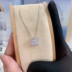 Dây cổ bạc Thụy Sĩ đính đá Moissanite vuông 7.0ly cushion cut ROWLER NH000929
