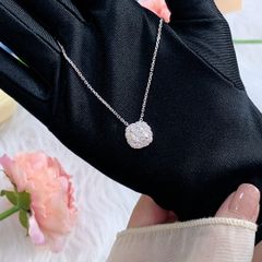 Dây cổ bạc Thụy Sĩ đính đá Moissanite vuông 7.0ly cushion cut ROWLER NH000929