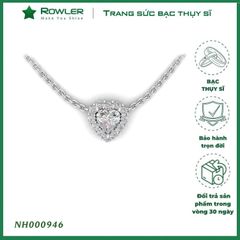 Dây cổ bạc Thụy Sĩ đính full đá Moissanite tim 7.0ly lấp lánh NH000946