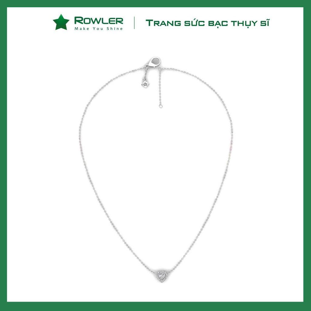 Dây cổ bạc Thụy Sĩ đính full đá Moissanite tim 7.0ly lấp lánh NH000946
