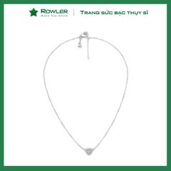 Dây cổ bạc Thụy Sĩ đính full đá Moissanite tim 7.0ly lấp lánh NH000946