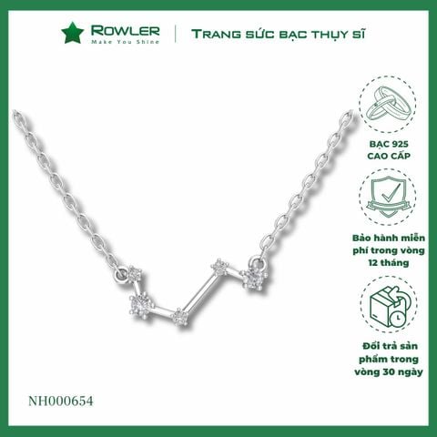 Dây cổ bạc cung Bạch Dương Aries ROWLER NH000654