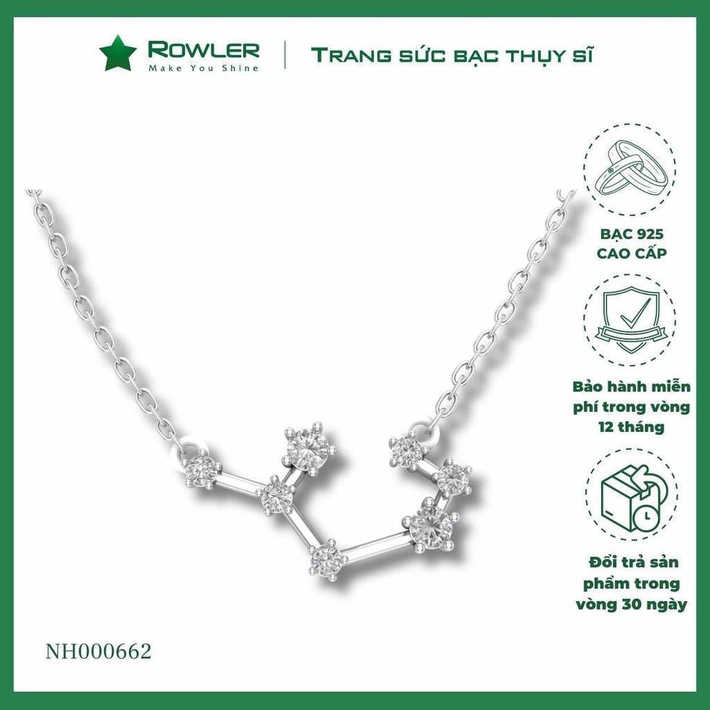 Dây cổ bạc Thụy Sĩ cung Nhân Mã Sagittarius ROWLER NH000662