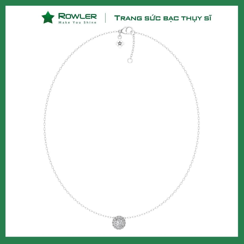 Dây cổ bạc vòng tròn đính đá Moissanite ROWLER NH000839