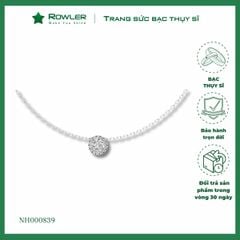 Dây cổ bạc vòng tròn đính đá Moissanite ROWLER NH000839