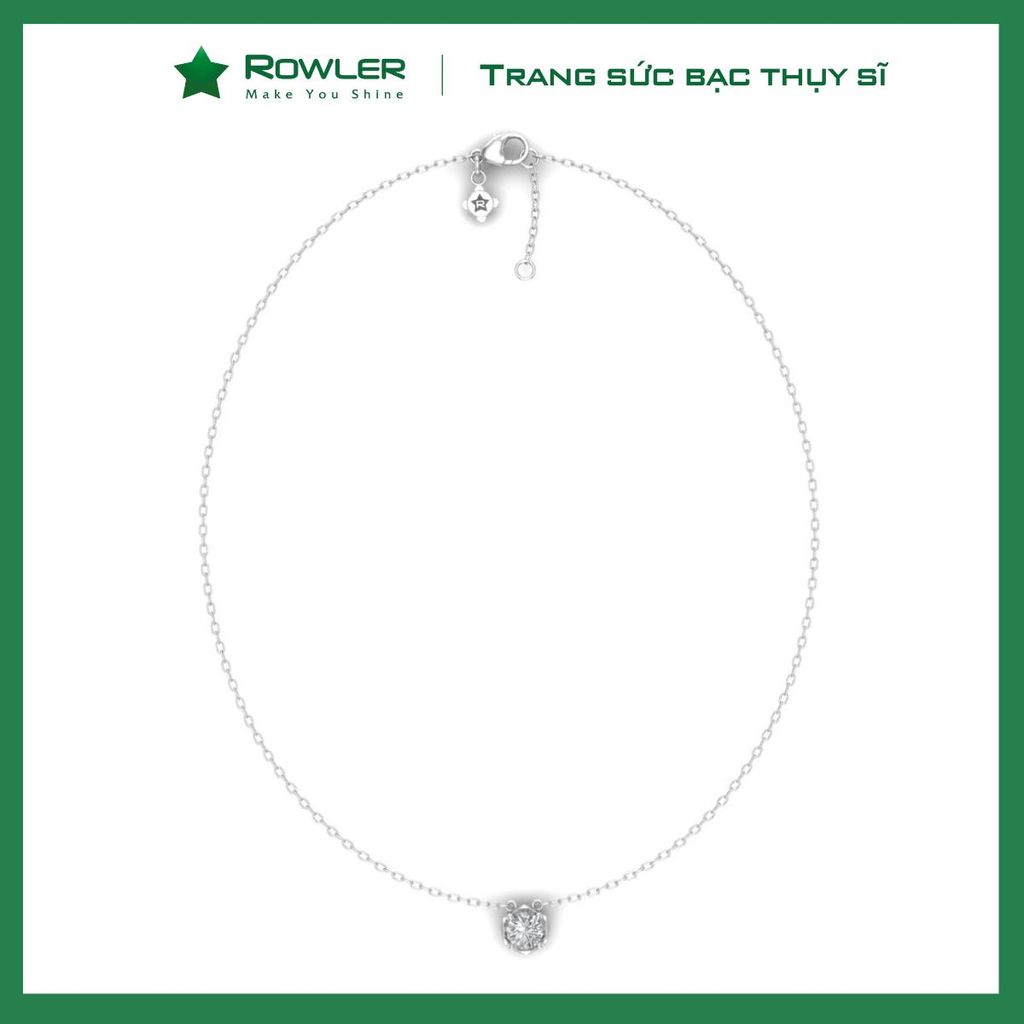 Dây cổ bạc Thụy Sĩ đính đá Moissanite 6.0ly ROWLER NH000846