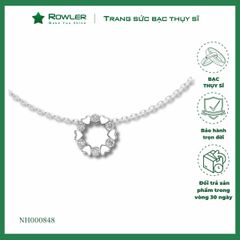 Dây cổ bạc Thụy Sĩ vòng tròn họa tiết trái tim đính đá Moissanite ROWLER NH000848