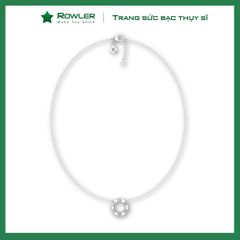 Dây cổ bạc Thụy Sĩ vòng tròn họa tiết trái tim đính đá Moissanite ROWLER NH000848