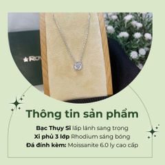Dây cổ bạc Thụy Sĩ đính đá Moissanite 6.0ly -NH000846- ROWLER