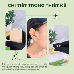 Bông tai bạc nữ Thụy Sĩ 3 chấu đế hoa đá Moissanite 5.0 ly ROWLER EH000958