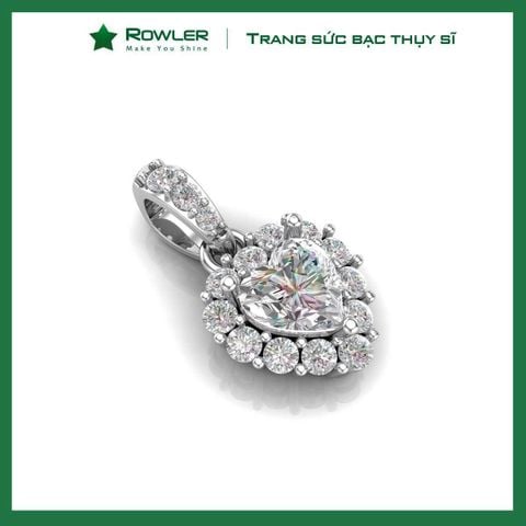 Mặt dây chuyền  bạc Thụy Sĩ đính full đá Moissanite tim 7.0ly _PH000946_ROWLER