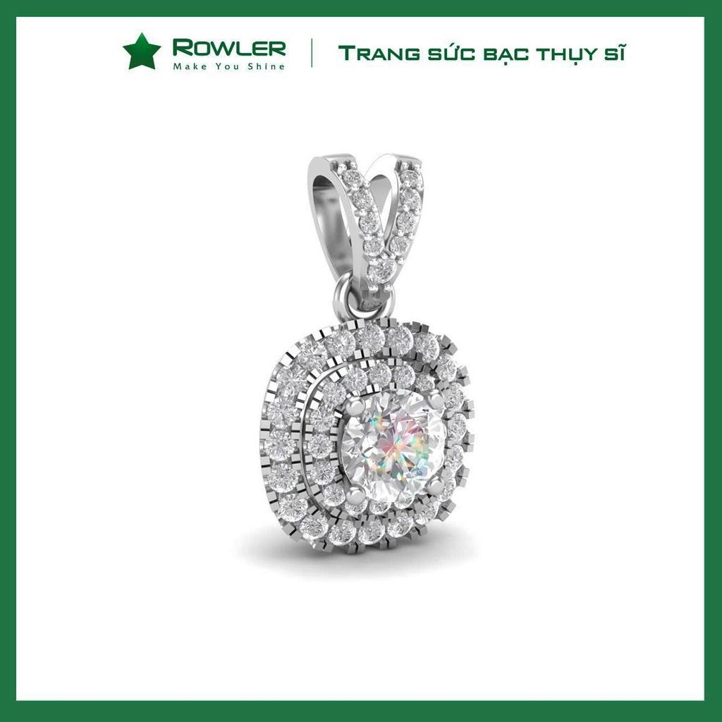 Mặt dây chuyền bạc 925 cao cấp đính đá Cubic Zirconia 6.0ly_PA000631_ROWLER
