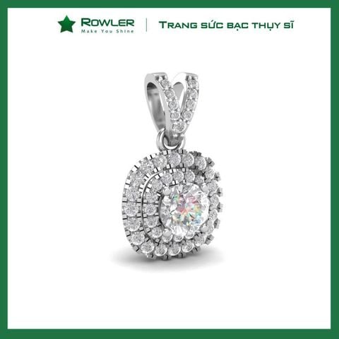 Mặt dây chuyền bạc 925 cao cấp đính đá Cubic Zirconia 6.0ly_PA000631_ROWLER