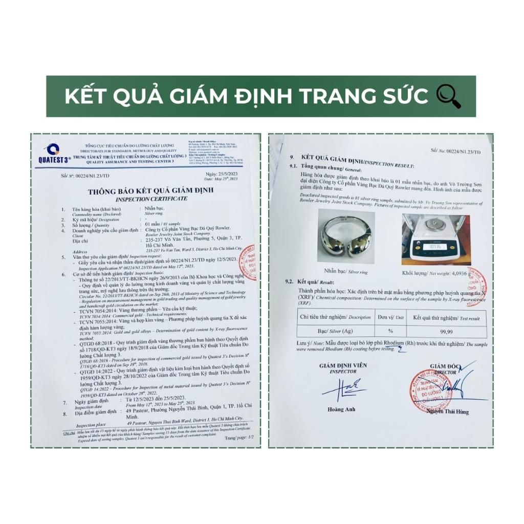 Nhẫn bạc Thụy Sĩ họa tiết ngôi sao đính đá Moissanite ROWLER RH000883