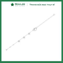 Lắc tay bạc Thụy Sĩ họa tiết ngôi sao đính Ngọc trai và đá Moissanite ROWLER BH000908