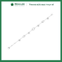 Lắc tay bạc Thụy Sĩ họa tiết ngôi sao đính Ngọc trai và đá Moissanite ROWLER BH000919