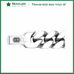 Lắc tay nam bạc Thụy Sĩ khoen dẹp bản vừa ROWLER BH000232