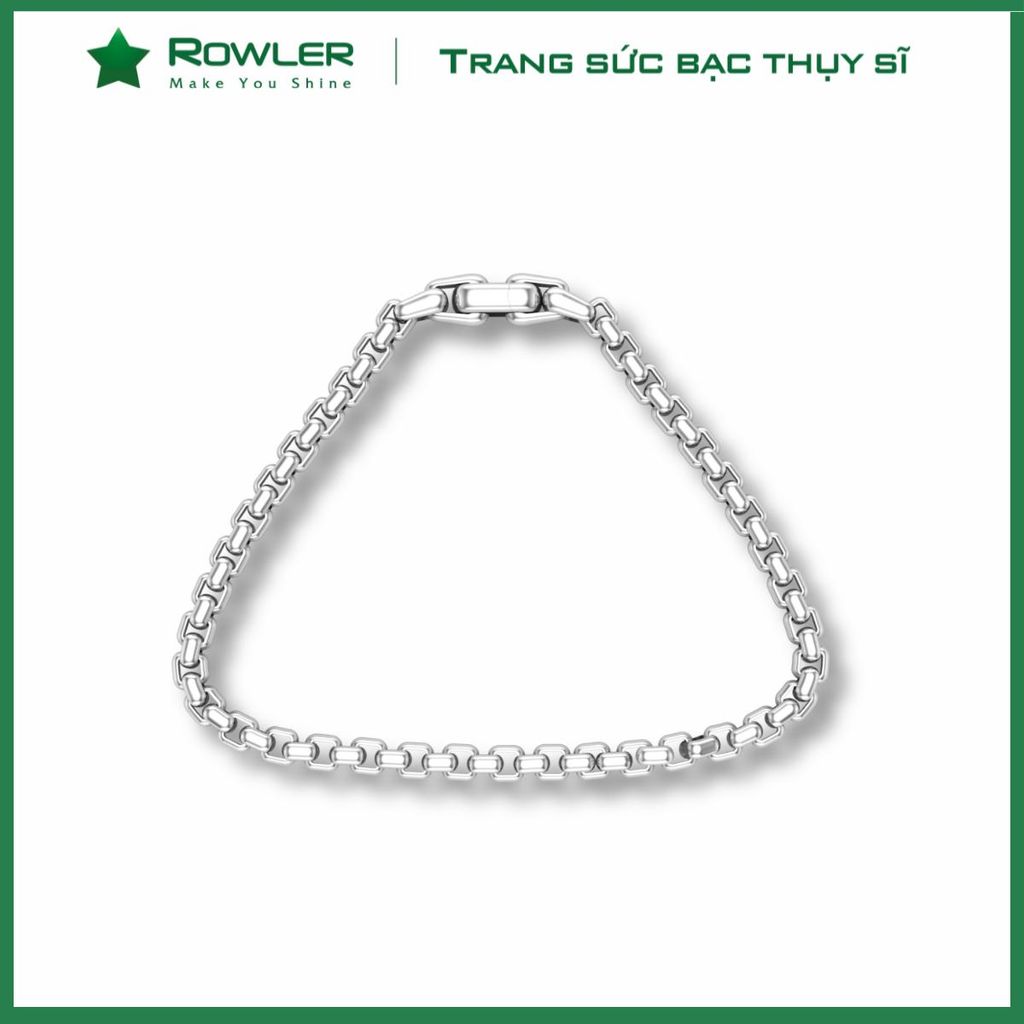 Lắc tay nam bạc Thụy Sĩ đánh xước ROWLER BH000550