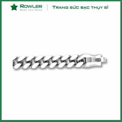 Lắc tay bạc nam đính đá Cubic Zirconia đen 5A ROWLER