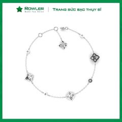 Lắc tay nữ bạc Thụy Sĩ họa tiết hoa Lilac đính đá Moissanite ROWLER BH000916