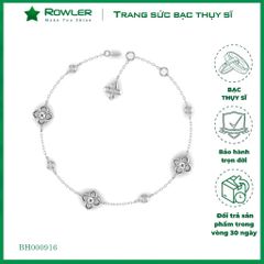 Lắc tay nữ bạc Thụy Sĩ họa tiết hoa Lilac đính đá Moissanite ROWLER BH000916
