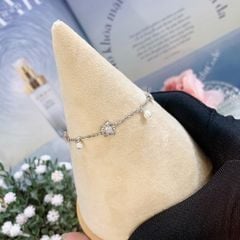 Lắc tay bạc Thụy Sĩ họa tiết ngôi sao đính Ngọc trai và đá Moissanite ROWLER BH000919