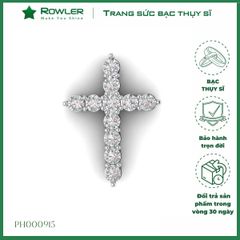 Mặt dây chuyền bạc Thụy Sĩ hình thánh giá đính giá Moissanite 2.0ly ROWLER PH000915