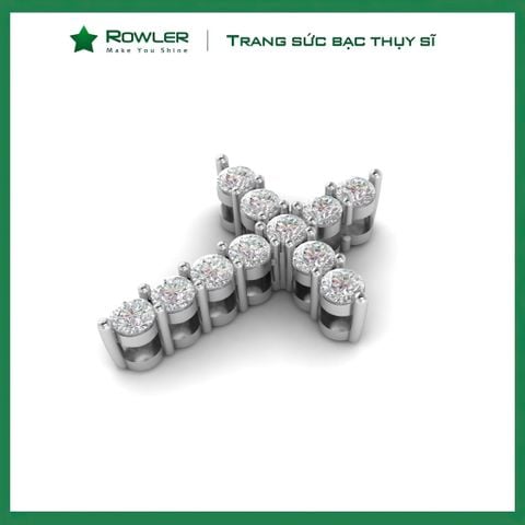 Mặt dây chuyền bạc Thụy Sĩ hình thánh giá đính giá Moissanite 2.0ly ROWLER PH000915