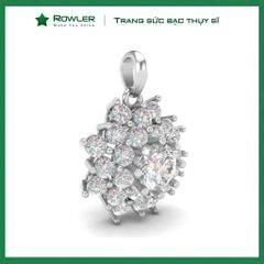 Mặt dây chuyền nữ bạc 925 đính đá CZ 5A 7.0ly ROWLER PA000341