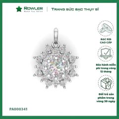 Mặt dây chuyền nữ bạc 925 đính đá CZ 5A 7.0ly ROWLER PA000341