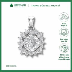 Mặt dây chuyền bạc đính đá chủ Moissanite 6.0ly ROWLER PH000836