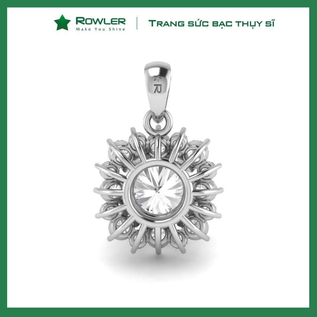 Mặt dây chuyền bạc đính đá chủ Moissanite 6.0ly ROWLER PH000836