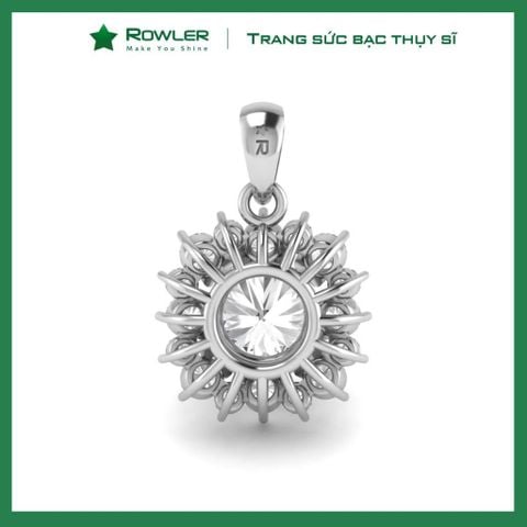 Mặt dây chuyền bạc đính đá chủ Moissanite 6.0ly ROWLER PH000836