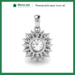 Mặt dây chuyền bạc đính đá chủ Moissanite 6.0ly ROWLER PH000836