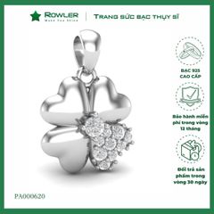Mặt dây chuyền nữ bạc 925 cỏ 4 lá may mắn đính đá Cubic Zirconia 5A ROWLER PA000620