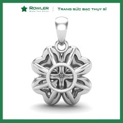 Mặt dây chuyền nữ bạc 925 cỏ 4 lá may mắn đính đá Cubic Zirconia 5A ROWLER PA000620
