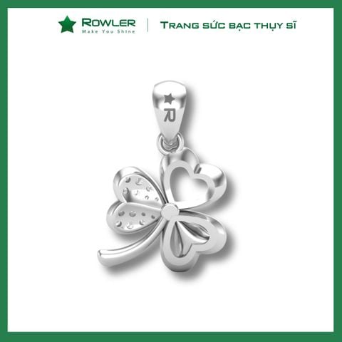 Mặt dây chuyền bạc cỏ 3 lá đính đá Moissanite ROWLER PH000679