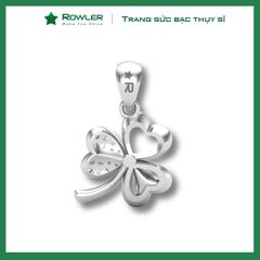 Mặt dây chuyền bạc cỏ 3 lá đính đá Moissanite ROWLER PH000679
