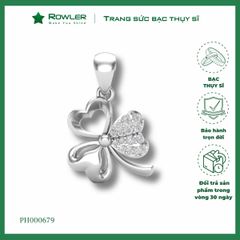 Mặt dây chuyền bạc cỏ 3 lá đính đá Moissanite ROWLER PH000679