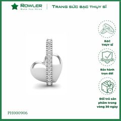 Mặt dây chuyền nữ bạc trái tim khóa bật đính đá Moissanite ROWLER PH000906