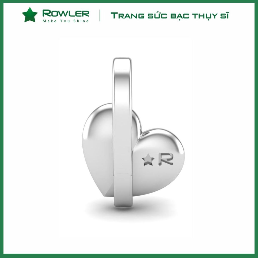 Mặt dây chuyền nữ bạc trái tim khóa bật đính đá Moissanite ROWLER PH000906